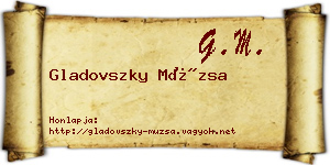 Gladovszky Múzsa névjegykártya